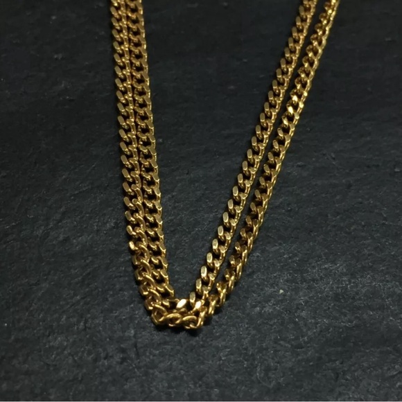 CELINE Alphabet M Gold Tone Pendant Necklace - Picture 4 of 7